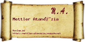 Mettler Atanázia névjegykártya